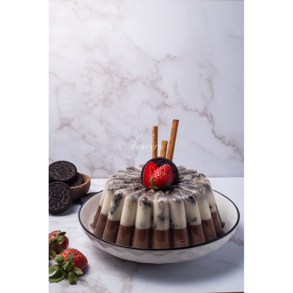 Pudding Tart Choco and Cookies / Pudding Ulang Tahun