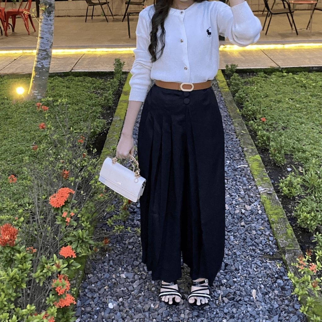 Celana rok husna Bahan Moscrepe Premium Variasi 2 Kancing