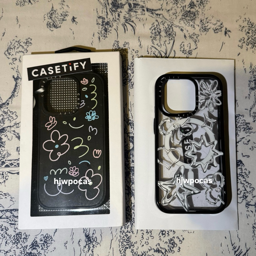 (PRELOVED) casetify case casing iphone 15 pro design flowers & chrome doodles