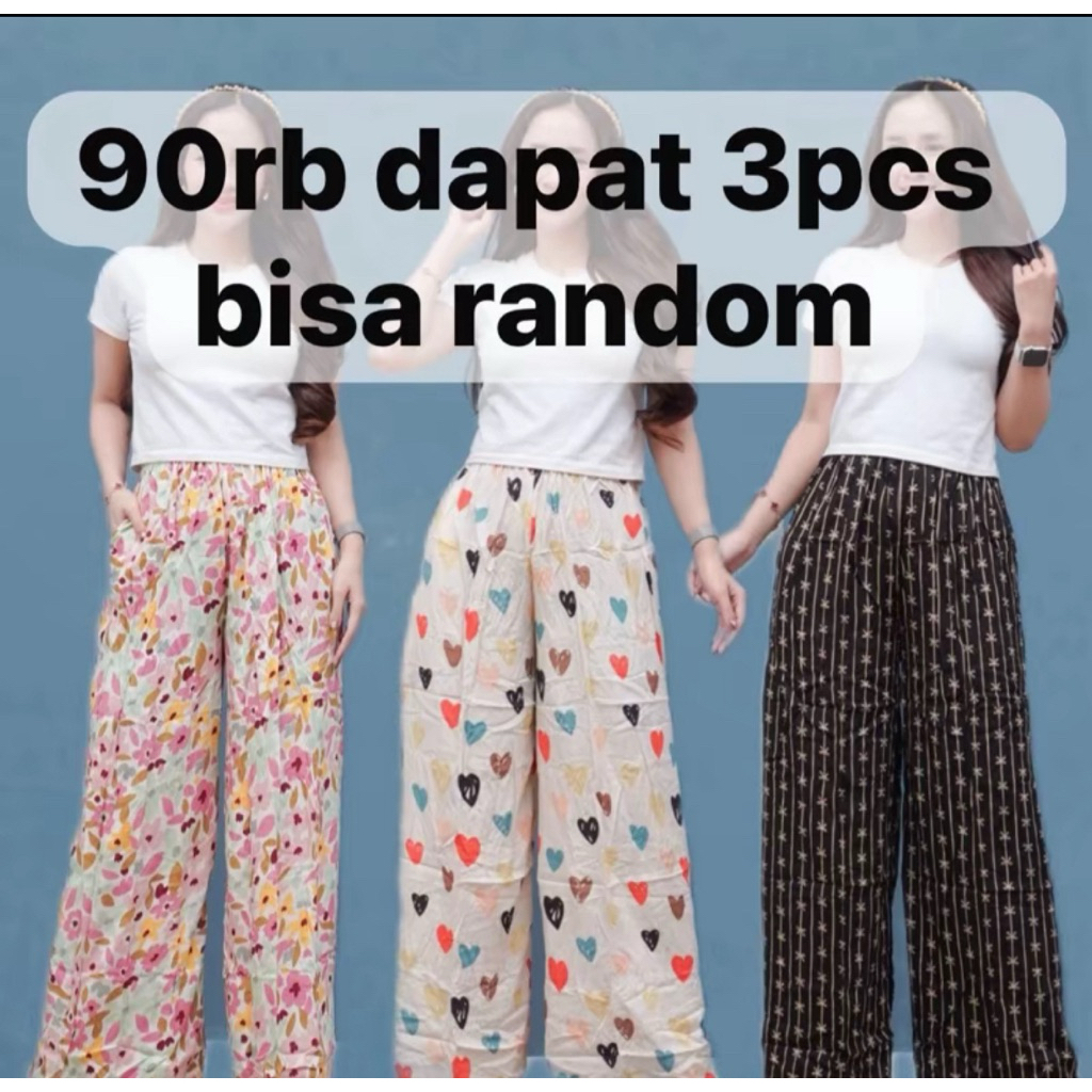 (TERLARIS)CELANA KULOT HOMMY SANTAI WANITA/PRIA MOTIF BUNGA BERBUNGA RAYON