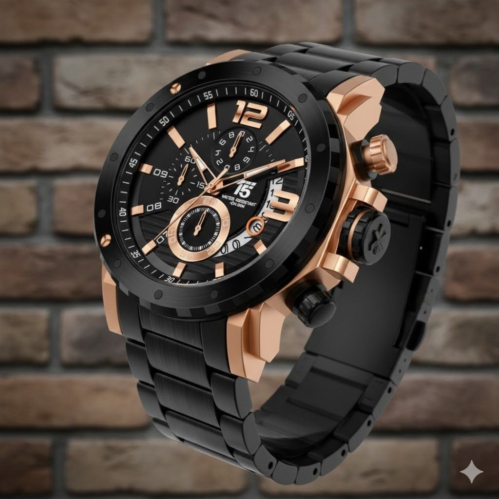 JAM TANGAN PRIA ORIGINAL RANTAI T5 3746 CHRONOGRAPH FULLSET C