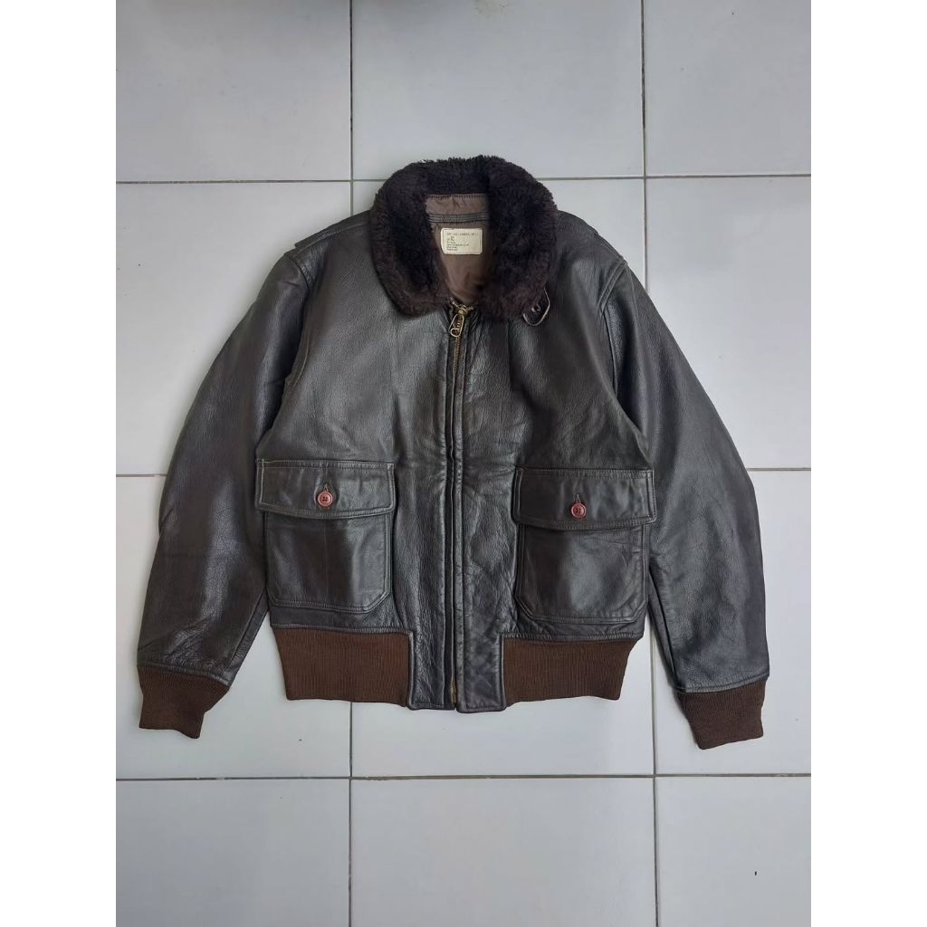 Cooper USA USN G1 Jaket Kulit Vintage Military Issue Classic Retro Rugged Style Leather Jacket