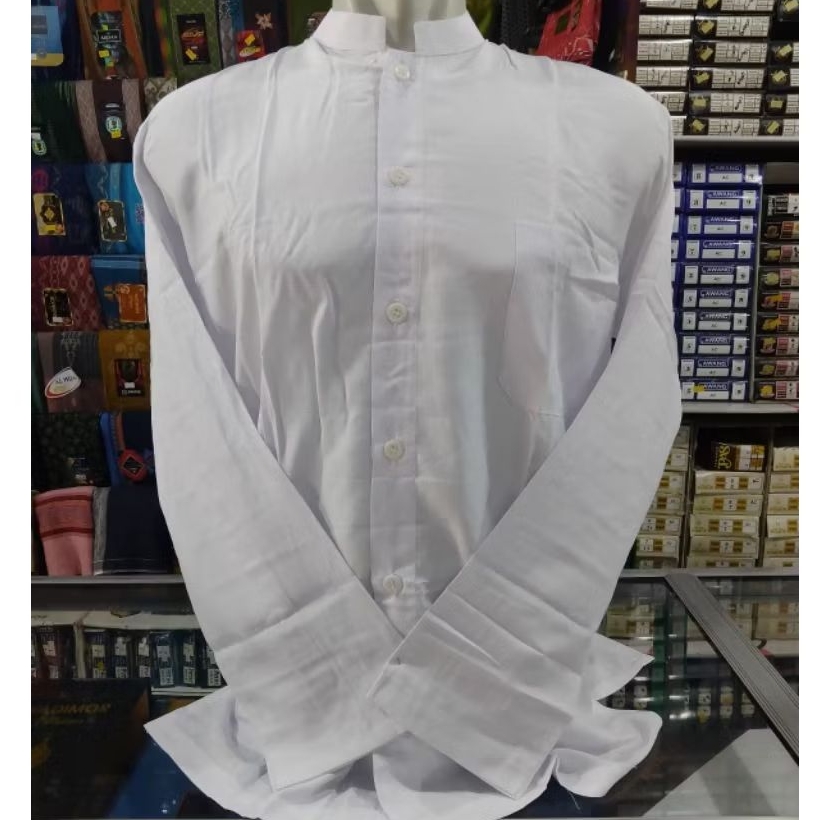 Baju Koko Putih Polos Koko Putih Koko polos Koko lengan panjang busana muslim murah