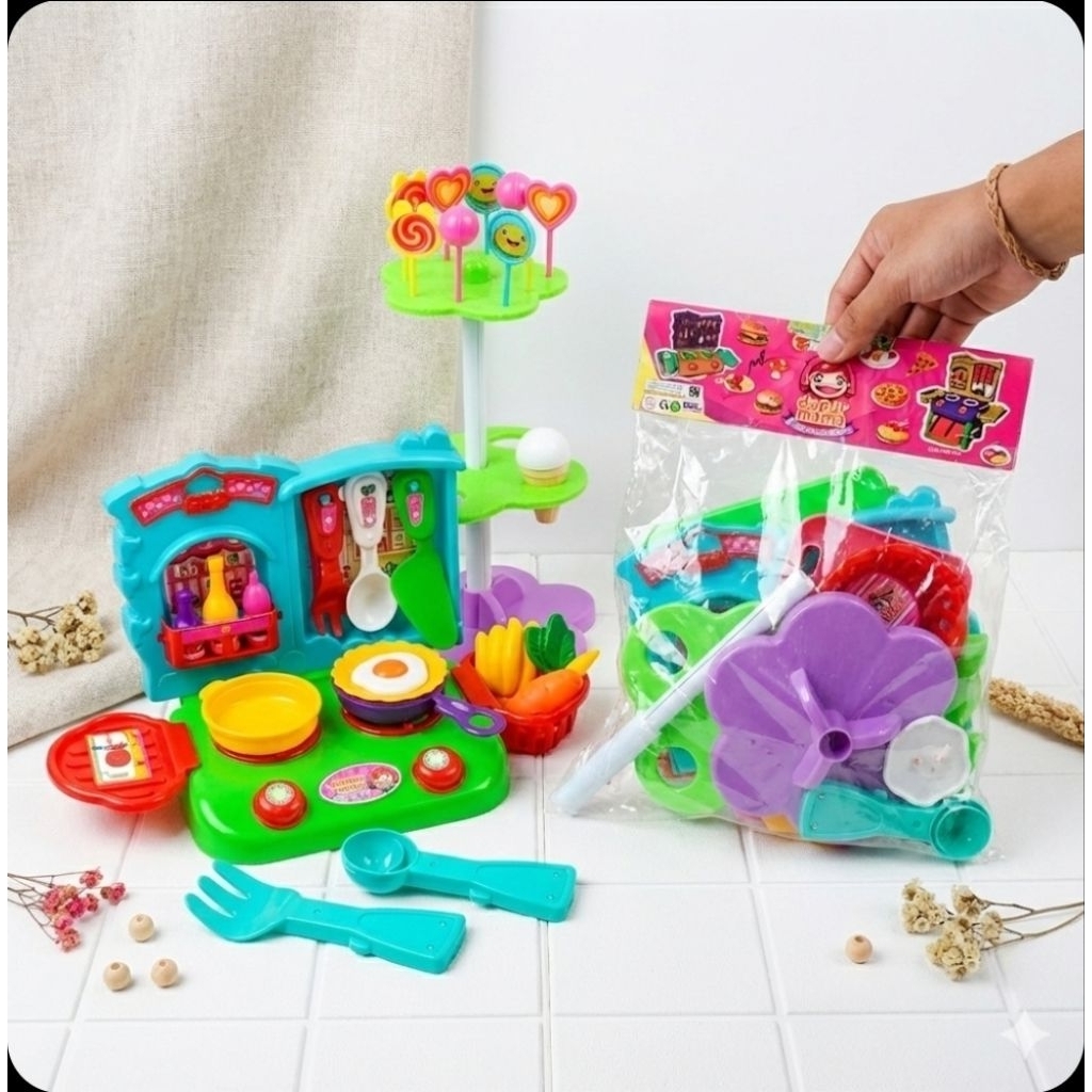 Mainan Masak Masakan Anak Kitchen Set Mini Komplit | Mainan Edukasi Dapur Koki Cilik - DAPUR MAMA kt