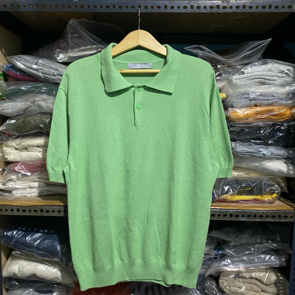 8 Seconds Kr Knitted Polo Shirt Hijau Size XL 70x58