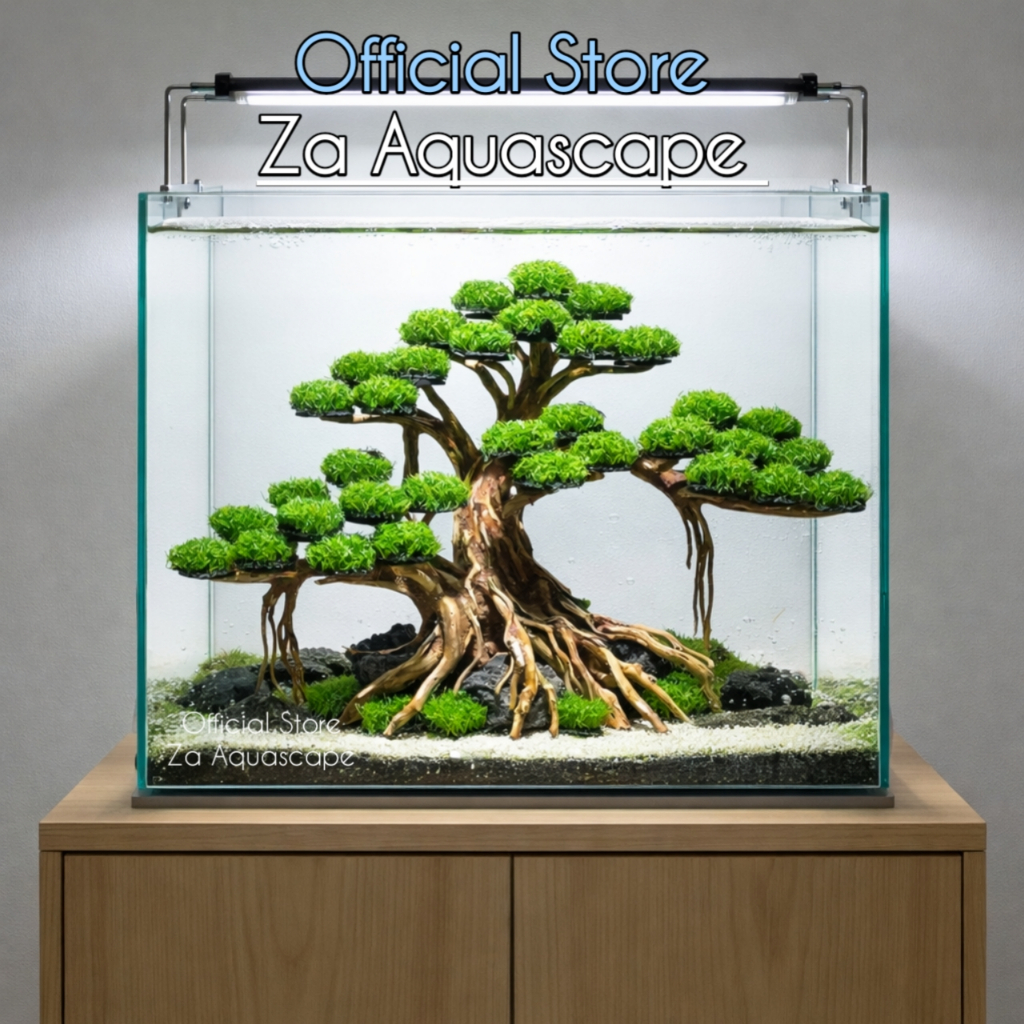 Bonsai aquascape tanaman sintetis, aksesoris aquarium tanaman artificial bonsai sintetis