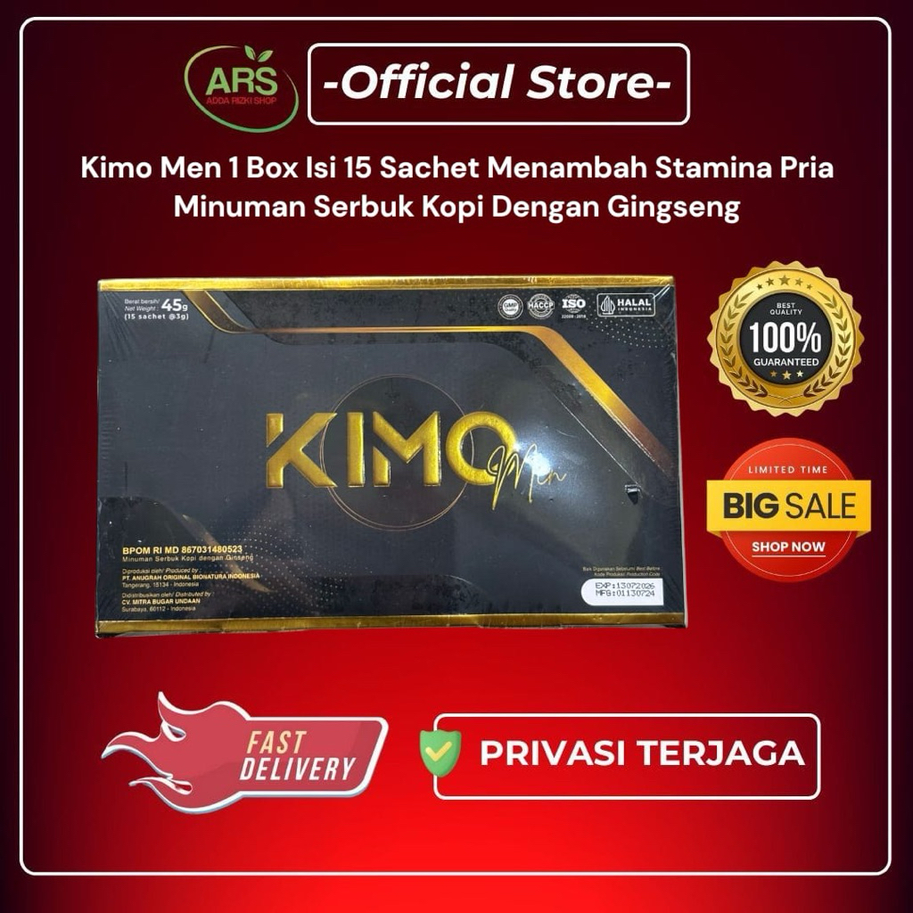 Kimo Ginseng  - Kimo Men Minuman Serbuk Pria 1 Sachet , 3 Sachet  & 5 Sachet | Penambah Stamina Pria