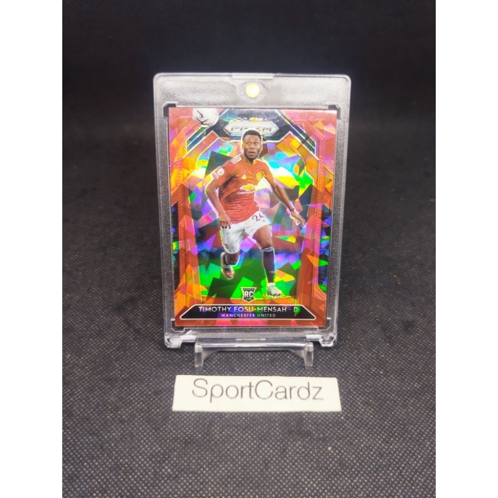 Kartu Bola 2020-21 Panini Prizm Soccer EPL Red Ice Prizm Timothy Fosu-Mensah RC Manchester United #1