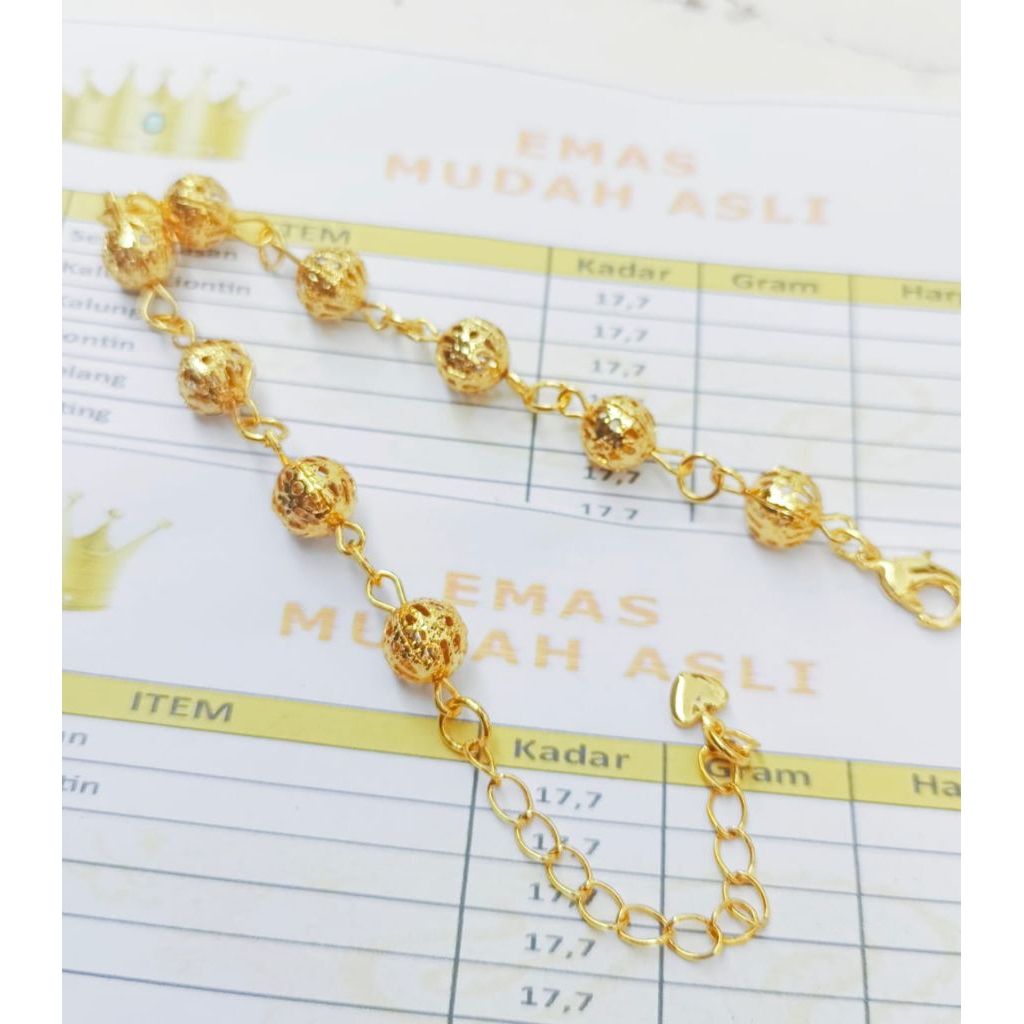 Gelang tangan wanita Emas 2gram free surat pembelian
