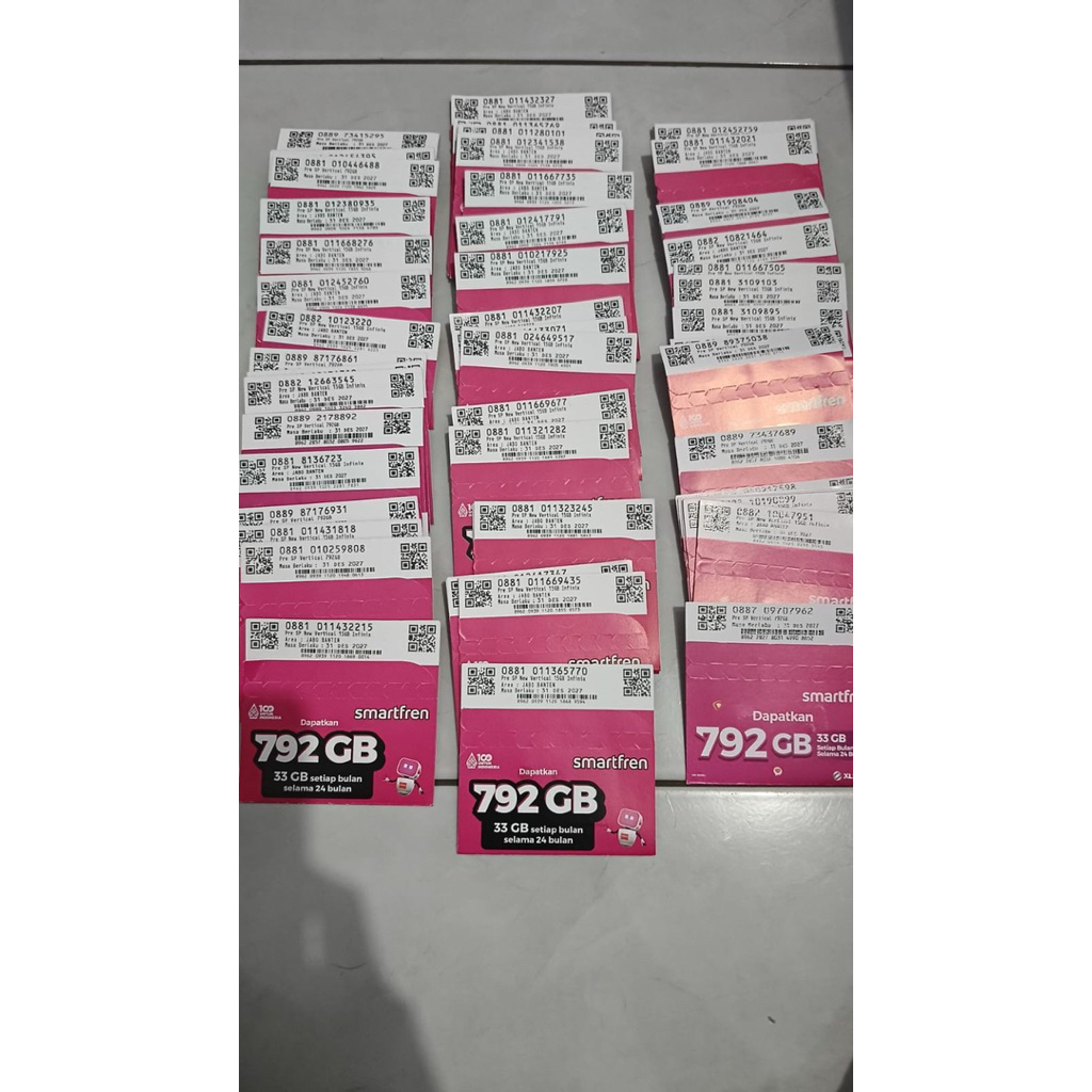 Kartu Perdana Paket Kuota Internet Jumbo Smartfren 792GB Baru. Utamakan Borongan