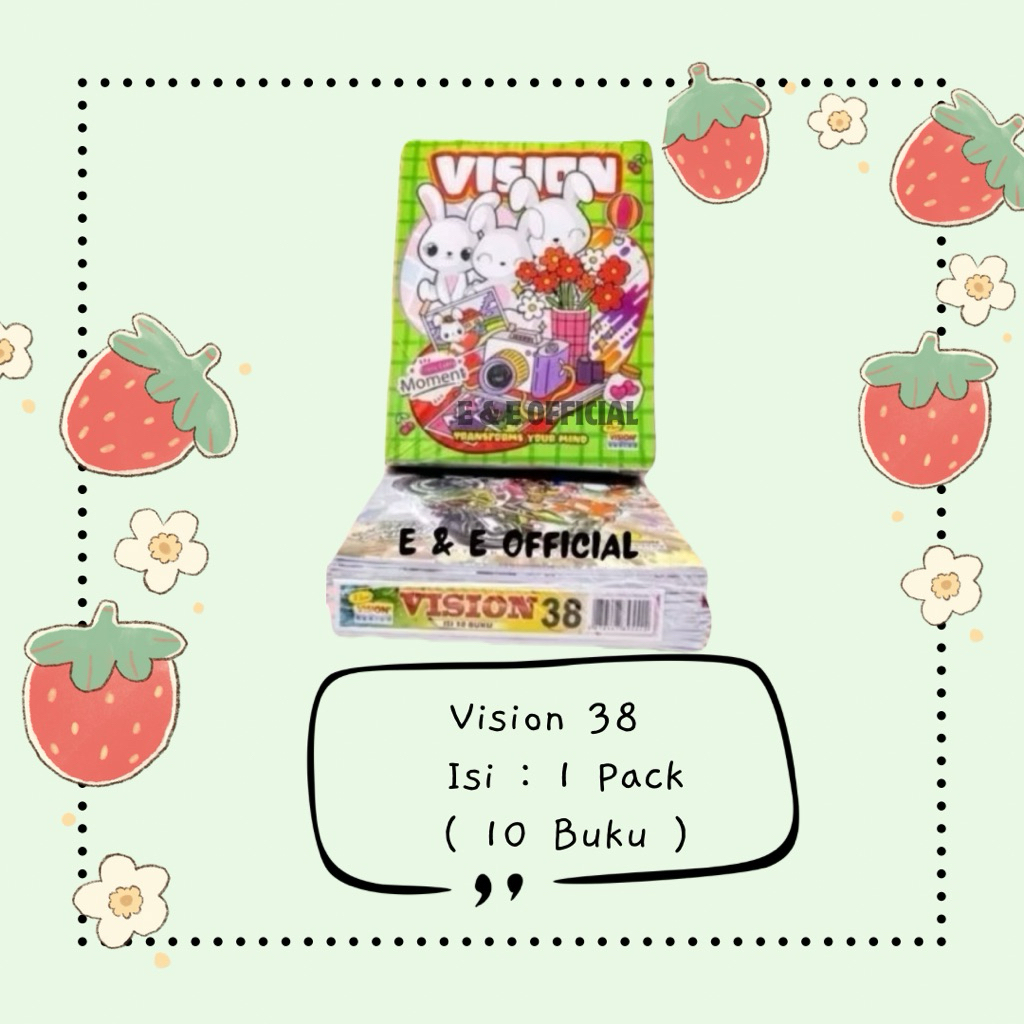 [ 1 PACK ] BUKU TULIS VISION 38 LEMBAR / BUKU TULIS SEKOLAH VISION