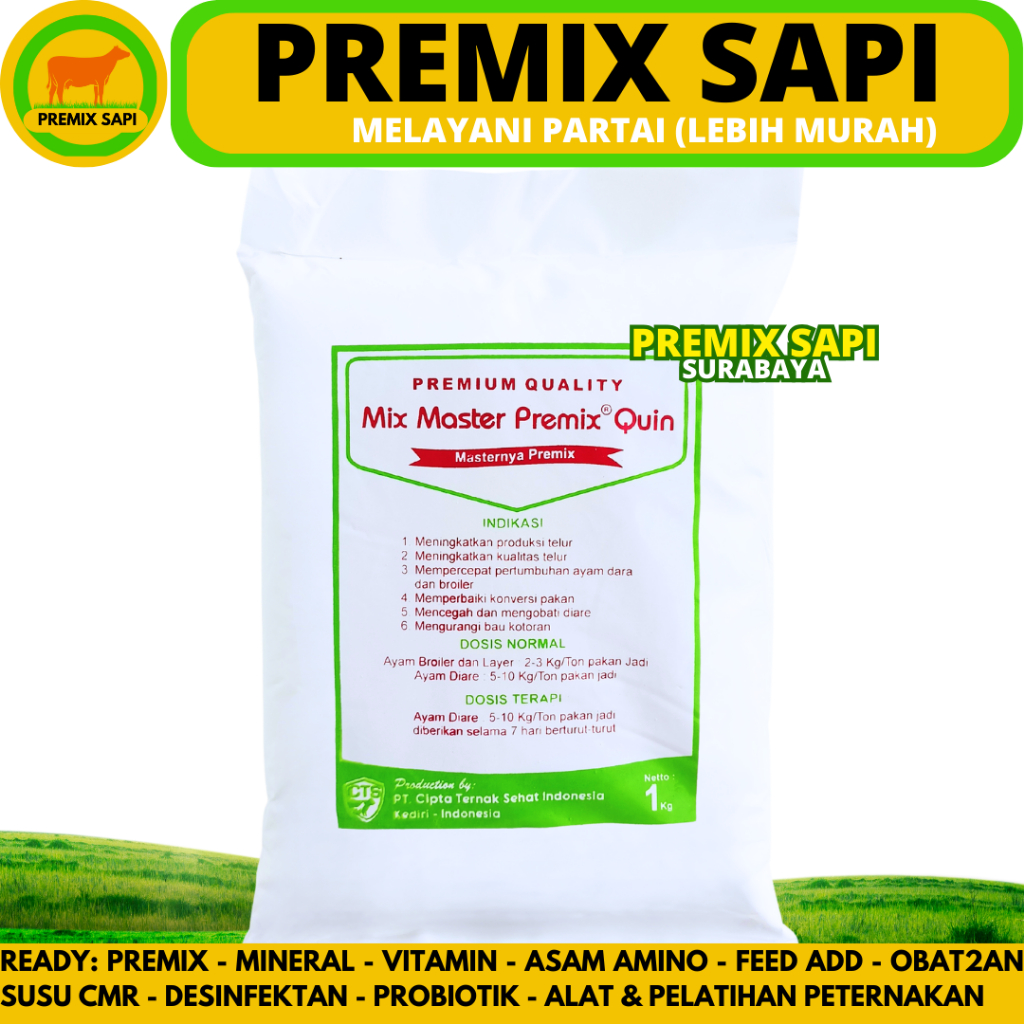 MIX MASTER PREMIX QUIN 1 KG - Olaquindox Agp Pemacu Pertumbuhan & Penambah Berat Badan Ayam & Babi