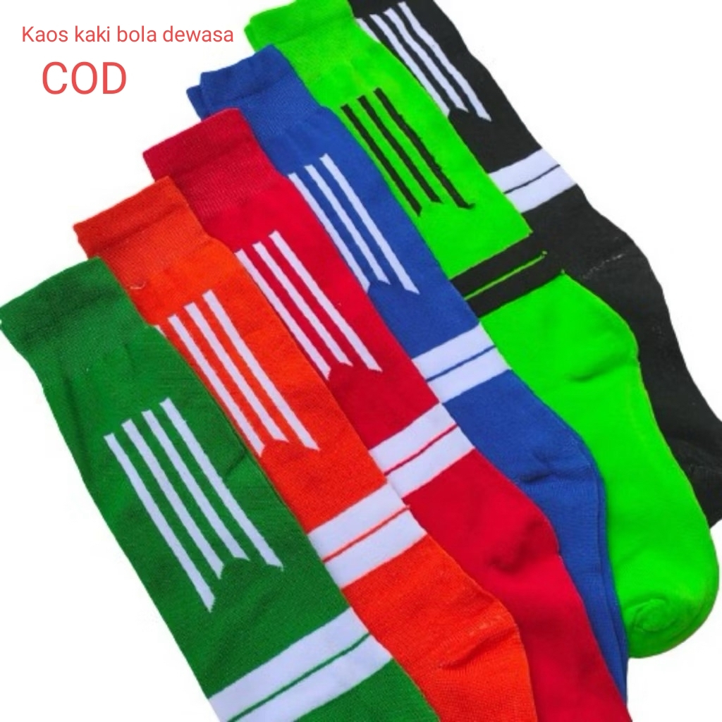 Kaos Kaki Bola Futsal Panjang Motif Garis Remaja Dewasa Pria All Size