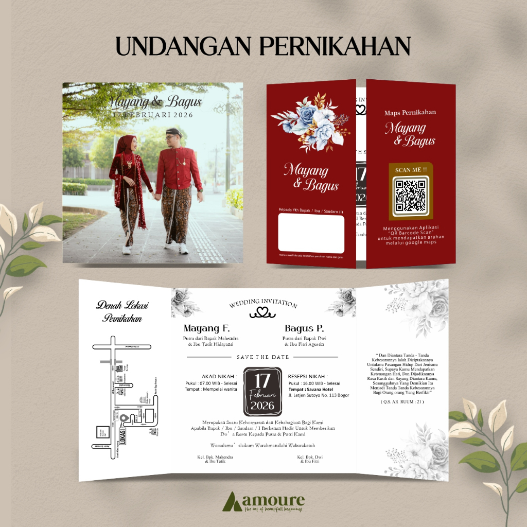 Undangan Pernikahan Elegant / Undangan Pernikahan Elegant Custom Murah