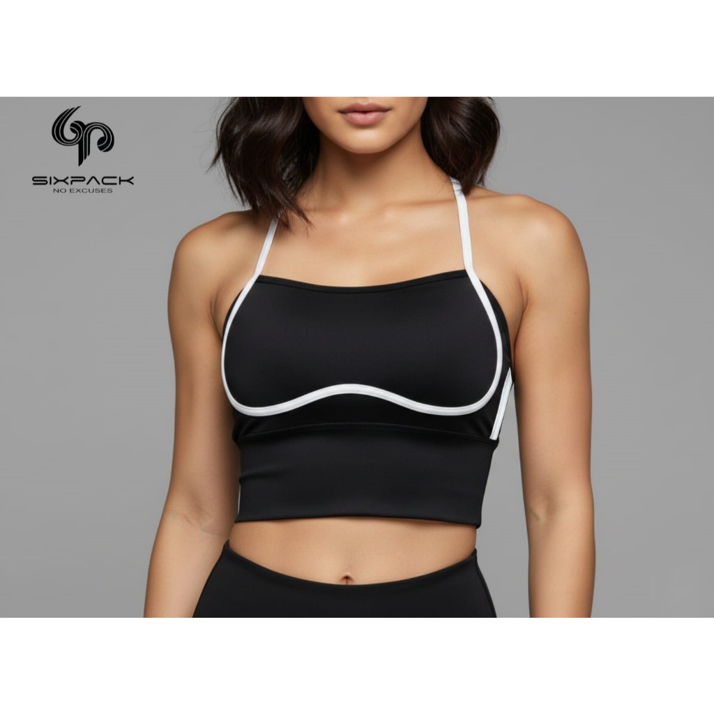 Sport Bra Wanita Olahraga Gym Yoga Fitness Pilates Motif Fashion List By Sixpack B312