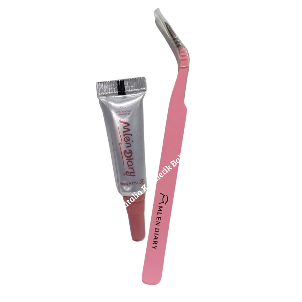 MLEN DIARY Tools Kit [ Pinset + Lem Bulu Mata Tube Kecil ]