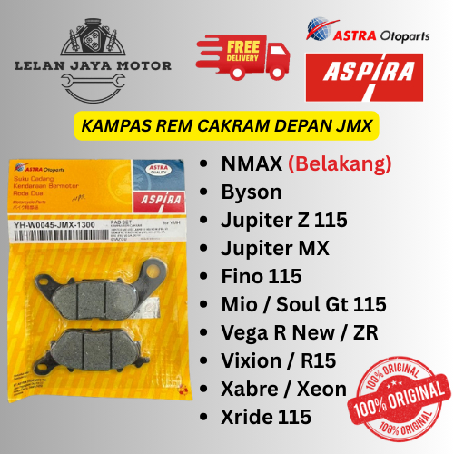 Kampas Rem YH-W0045-JMX-1300 Aspira Original Cakram Pad set JMX Bisa Untuk Belakang Nmax Depan byson