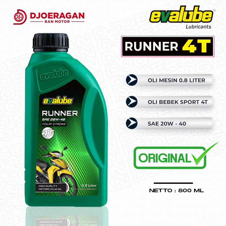 Original OLI MESIN EVALUBE RUNNER 4T 20W-40 OLI 4T evalube runner 4t OLI MOTOR BEBEK