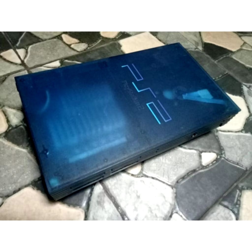 Casing PS2 Fat Seri 3 Dan Seri 5 Warna Biru Transparan