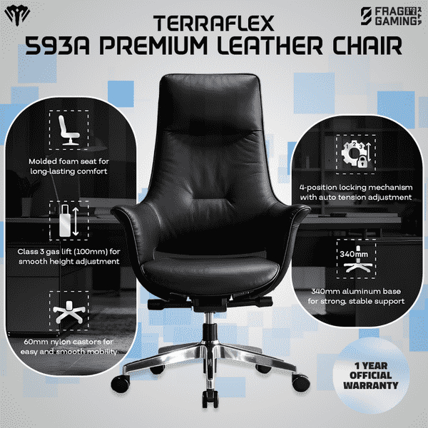 Terraflex 593A Premium Leather Chair Kursi Direktur Kursi Kantor Office Chair Kursi Kulit