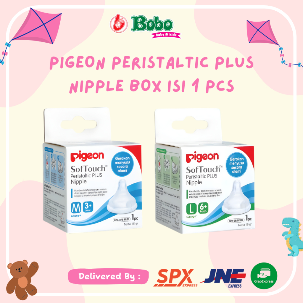 Pigeon Peristaltic Plus Nipple Box isi 1 Pcs - Pentil Botol Dot Bayi