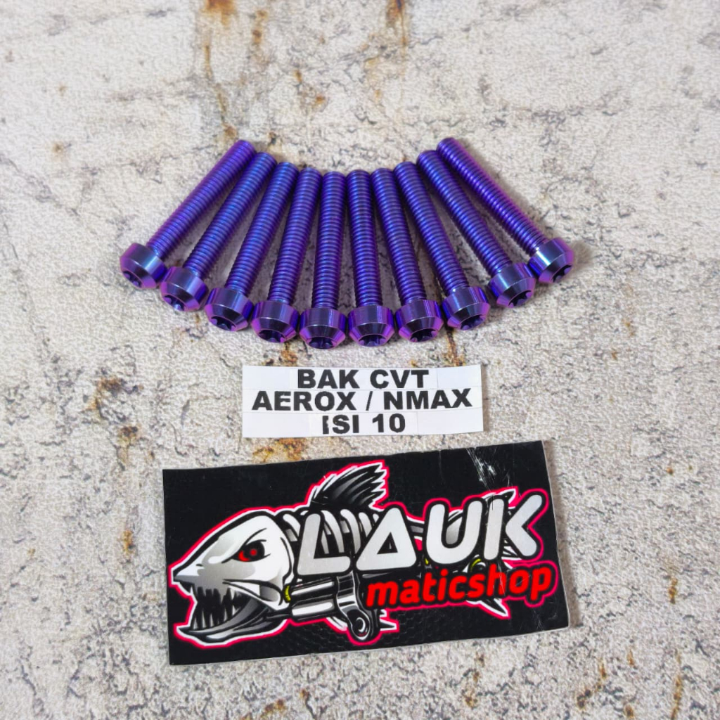 Baut bak cvt titanium aerox baut bak cvt titanium nmax isi 10