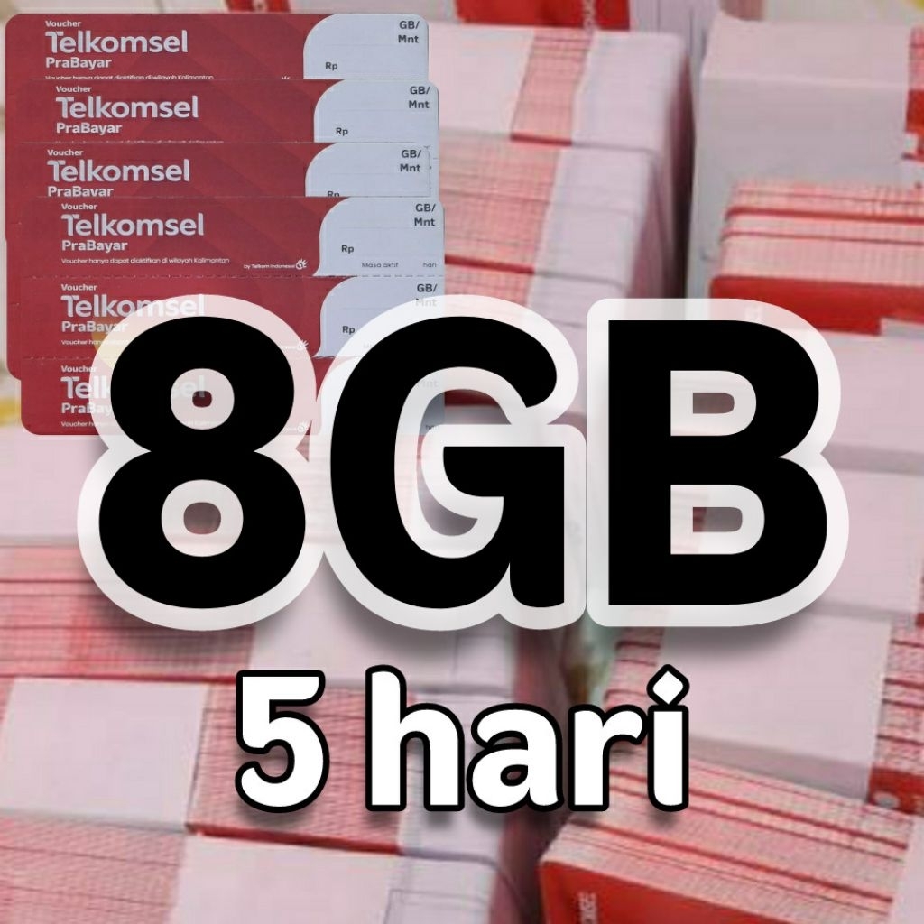 VOUCHER TELKOMSEL 8GB 5hari Zona 2&3 Kalimantan (3GB all + 5GB zona3 + 1GB WA)