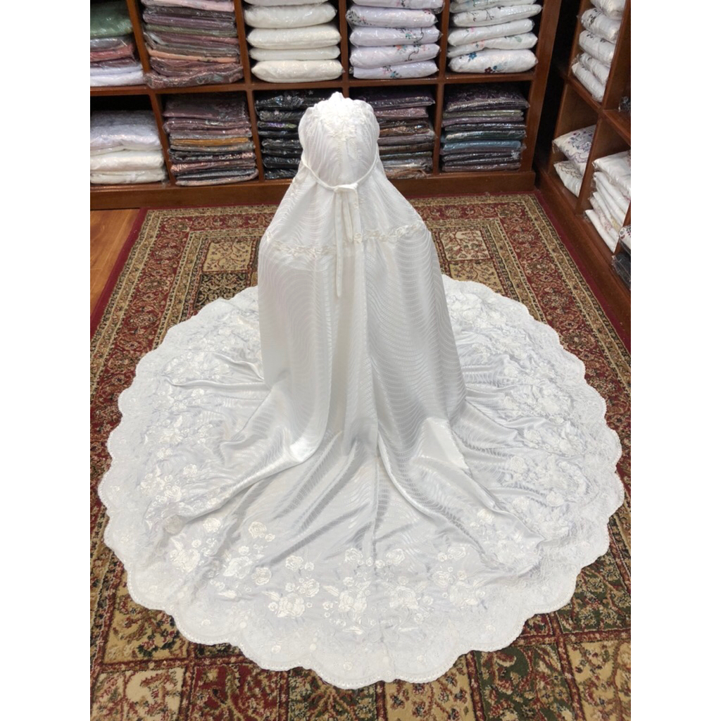 mukena sutra silk bordir suji khas bukittinggi