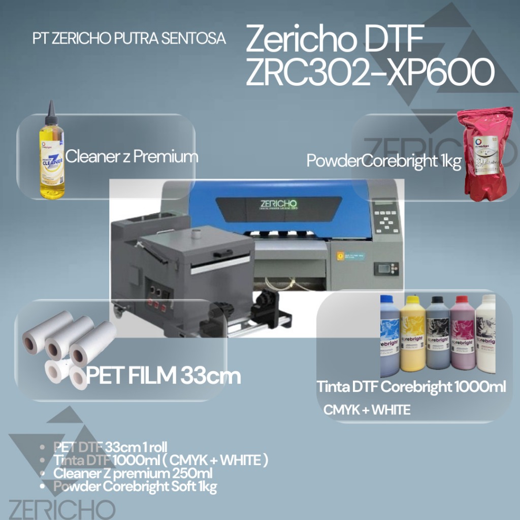 Paket Usaha Mesin Sablon DTF l ZERICHO DTF A3 + DRYING (Mesin + Drying)