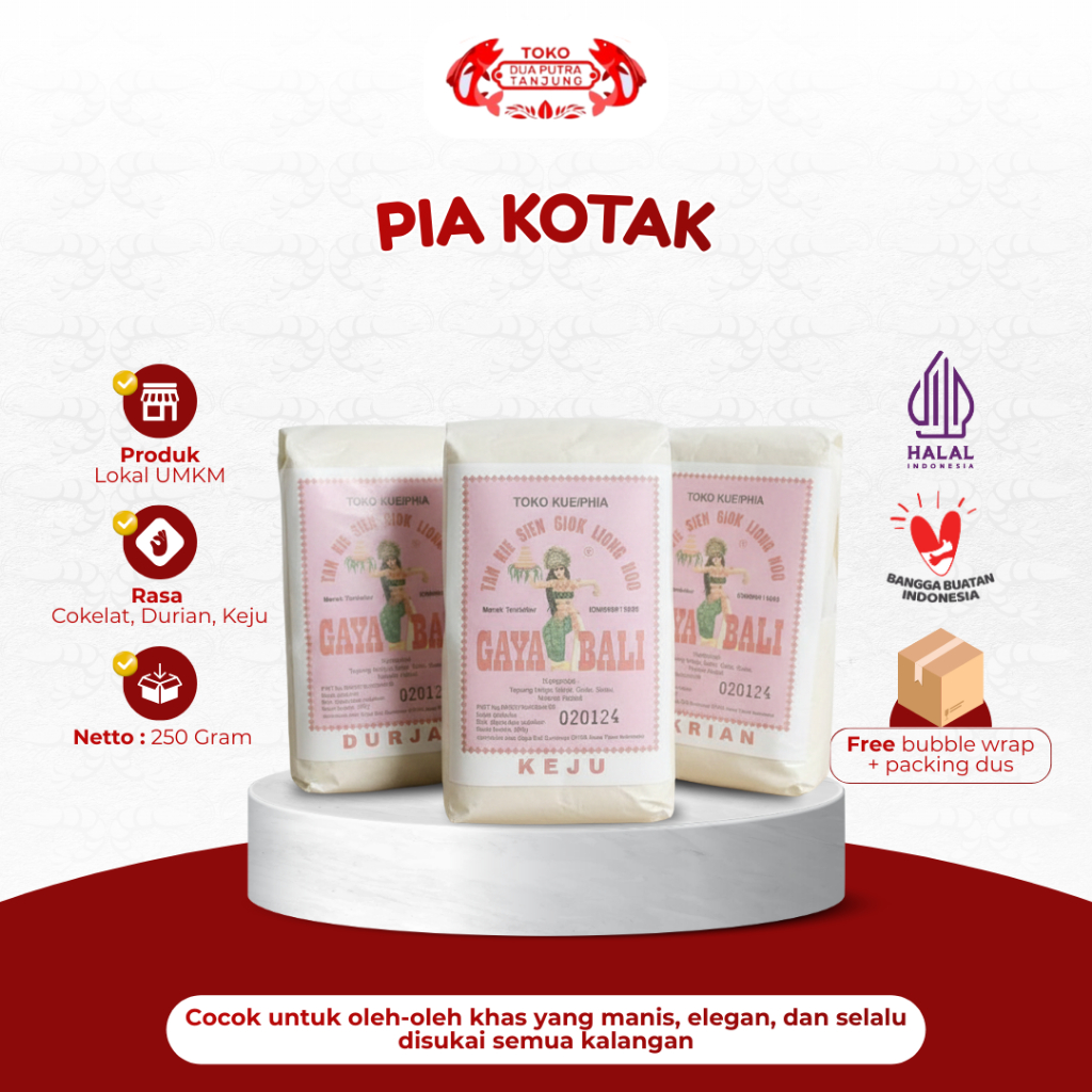 Dua Putra Tanjung Pia Kotak Gaya Bali 250gr Cemilan Oleh Oleh Kue Tradisional Coklat Keju Durian
