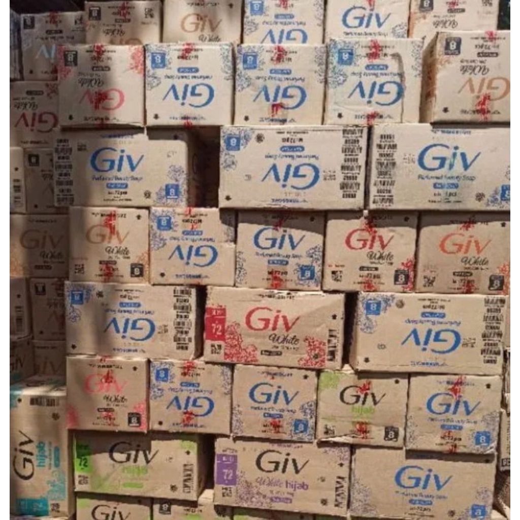 giv 1karton sabun batang giv 1dus isi 72