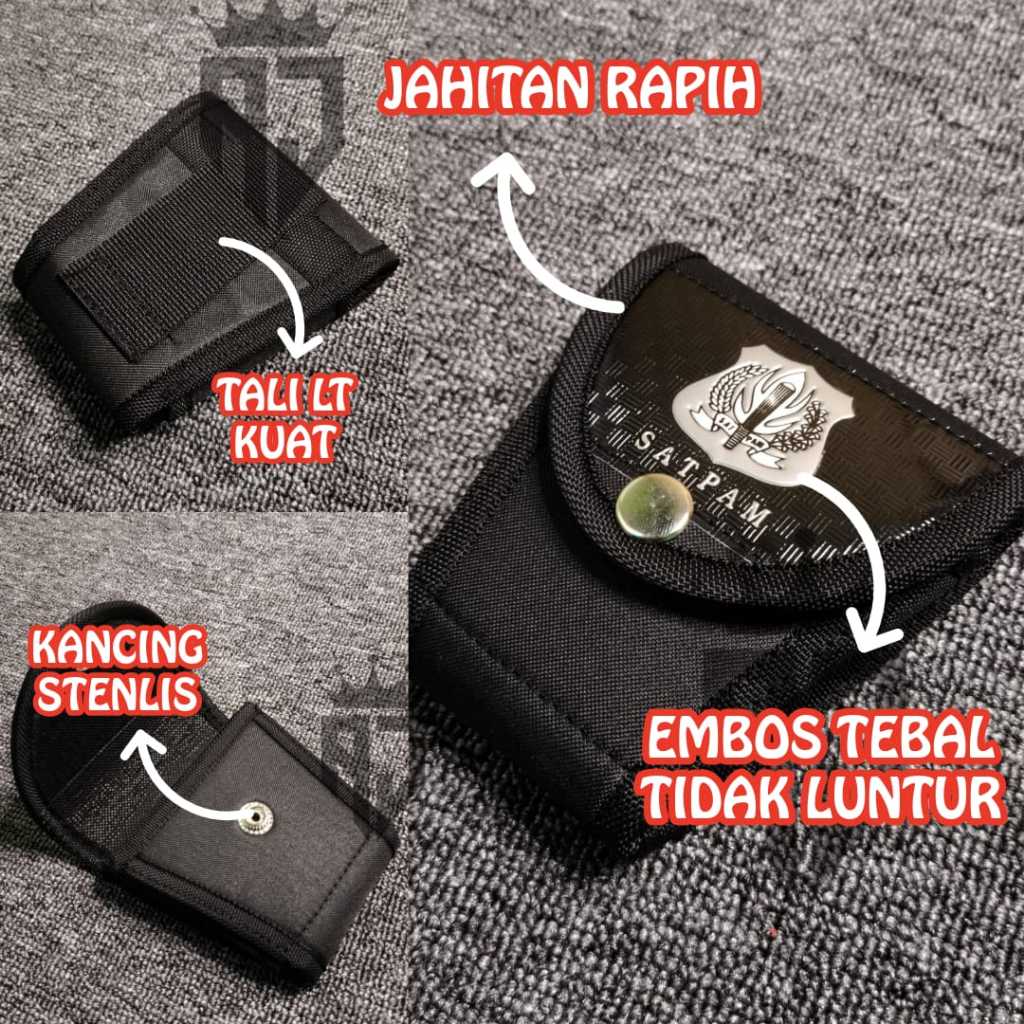 Sarung Borgol Satpam Cordura Resmi Embos Gold Tas Pinggang Tempat Borgol