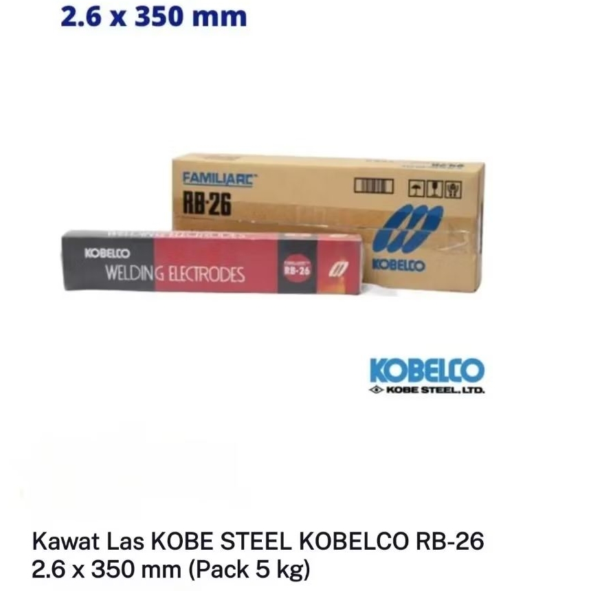 Kawat Las kobelco RB 26 - 2.6mm 1 dus berat 5kg