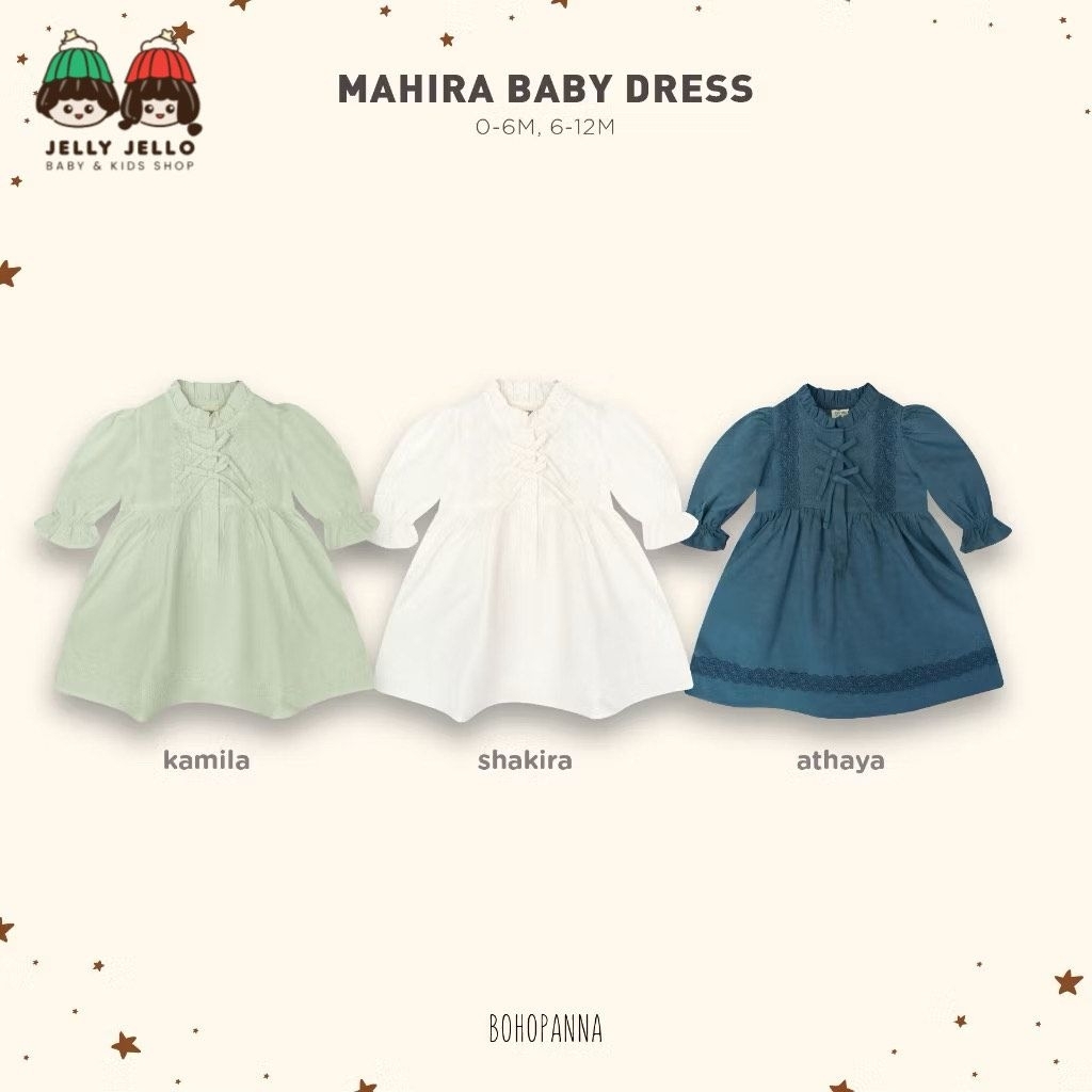 BOHOPANNA - RAYA COLLECTION - MAHIRA BABY DRESS - GAMIS ANAK PEREMPUAN