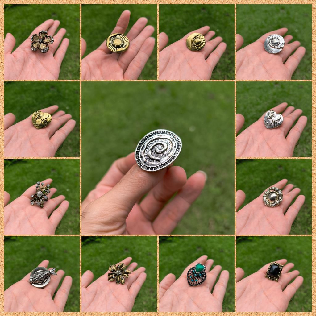 cincin etnik vintage kuno mesir perak bakar elegant casual