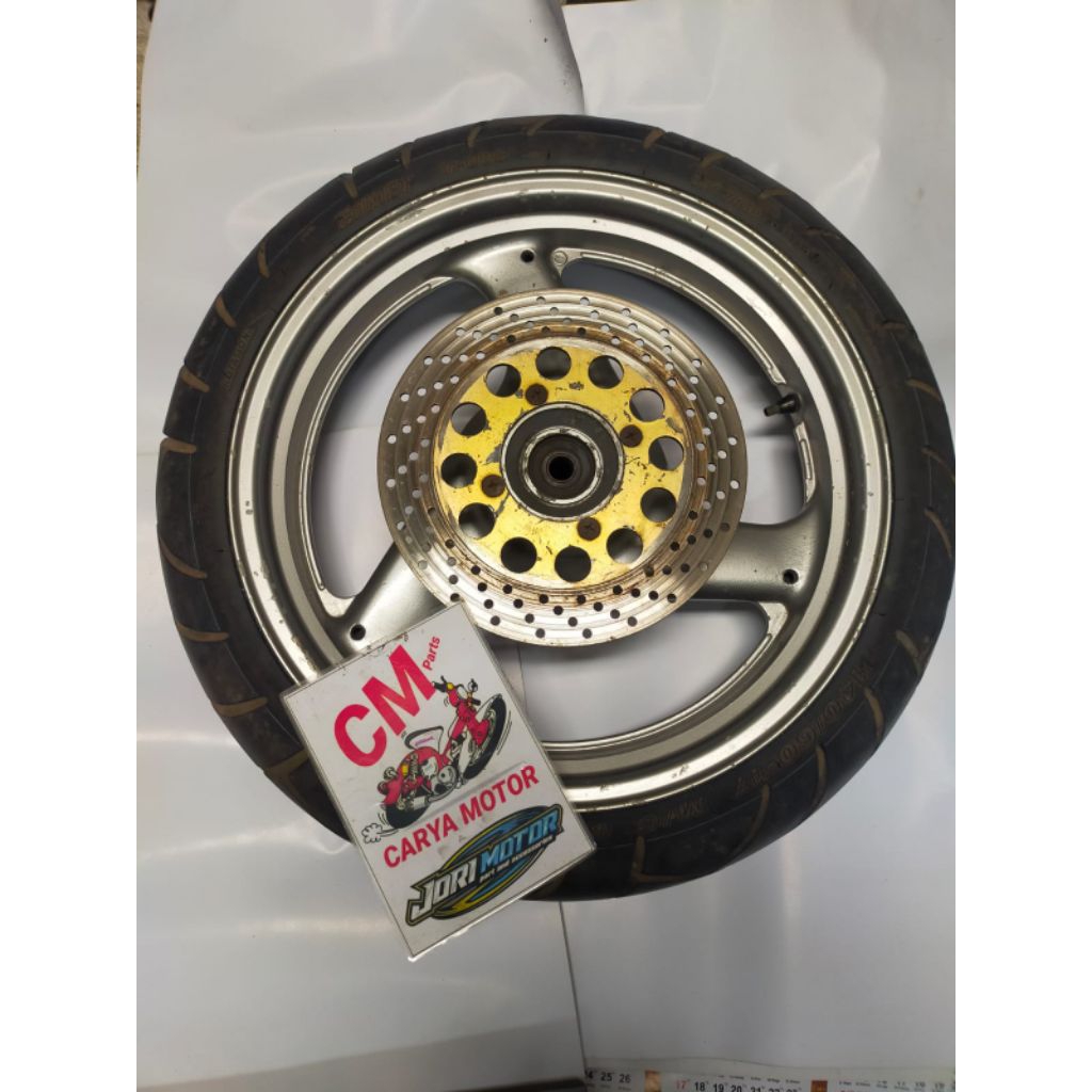 Velg vleg pelek palang 3 ring 17/350 (Asahi) Suzuki GSX600F asli original plus ban COMET dan piringa