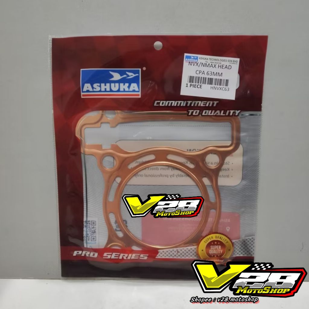 Paking Head Tembaga ASHUKA 0.5mm NMAX AEROX 60 62 63 65 66mm Gasket blok Head NMAX Old NMAX New AERO