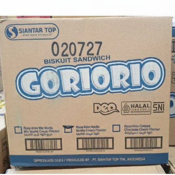 Biskuit  Goriorio 1 DUS 200 Pcs - Krim Gurih, Rasa Coklat Vanila