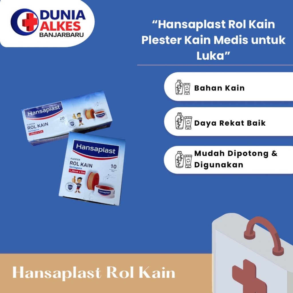 HANSAPLAST - Plester Roll Kain | Plester Luka Hansaplast | P3K | Satuan