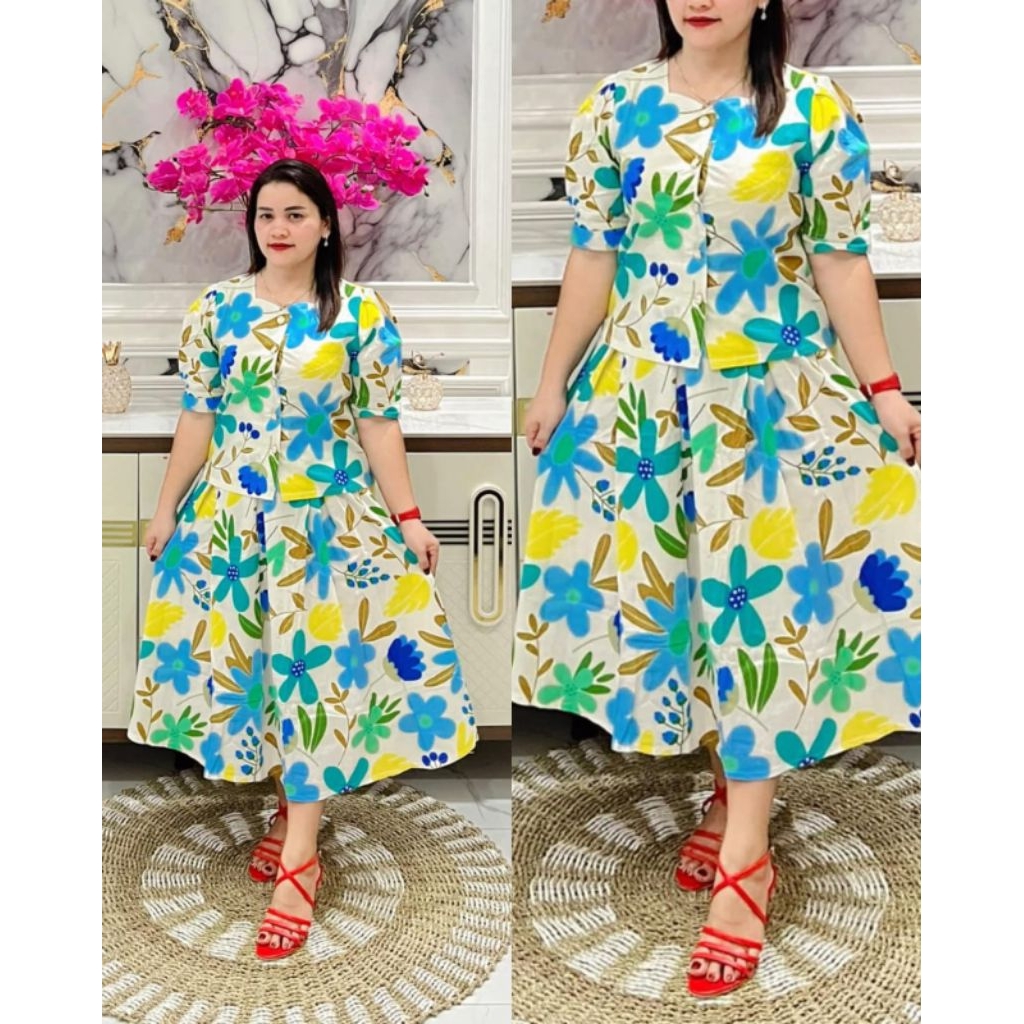 STELAN ROK KATUN PREMIUM MOTIF BUNGA