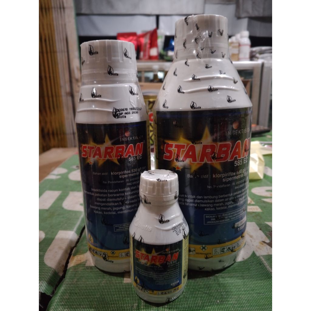 insektisida starban 585 EC kemasan 1L/400ml/100ml
