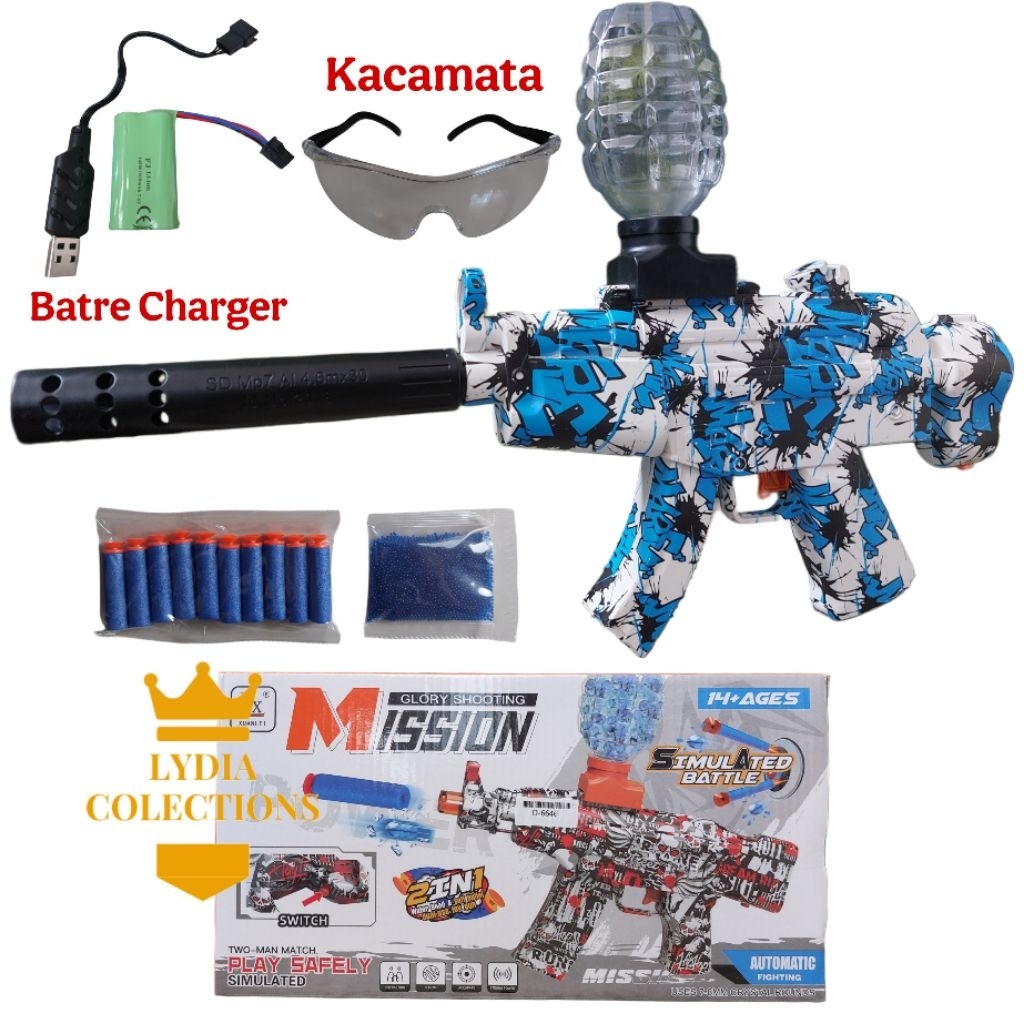 Mainan Pistol Anak Blaster Vortex Elektrik Tembakan Gel Otomatis