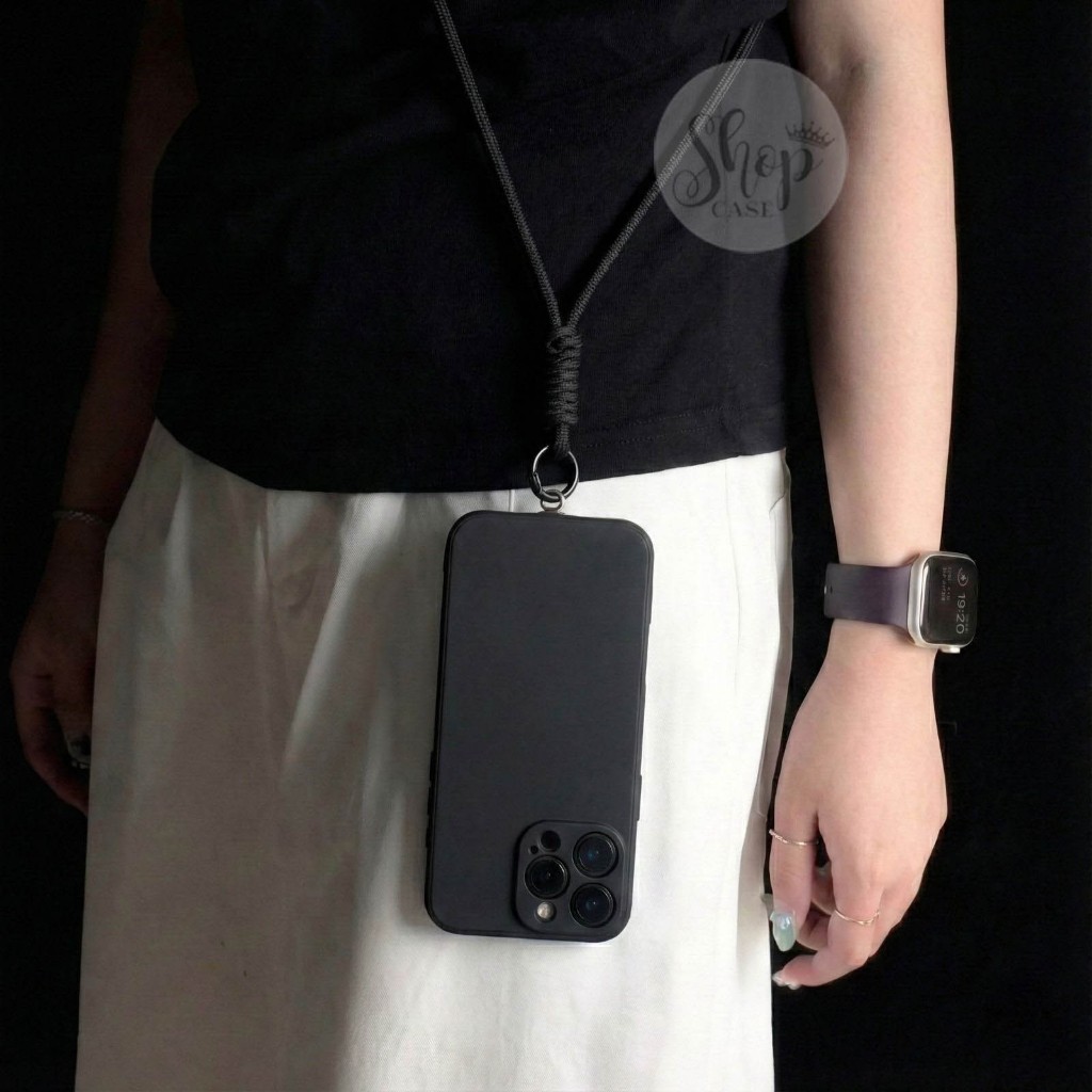 Softcase Polos + Tali Laniyard Boni Panjang for Oppo A16 | Casing Lentur for Oppo A16 | Gantungan Hp