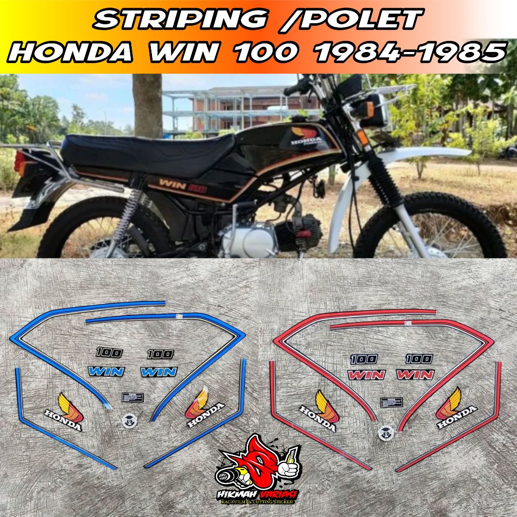 Striping Stiker Honda win 100 Tahun Tua thn 1984 1985 Detail original