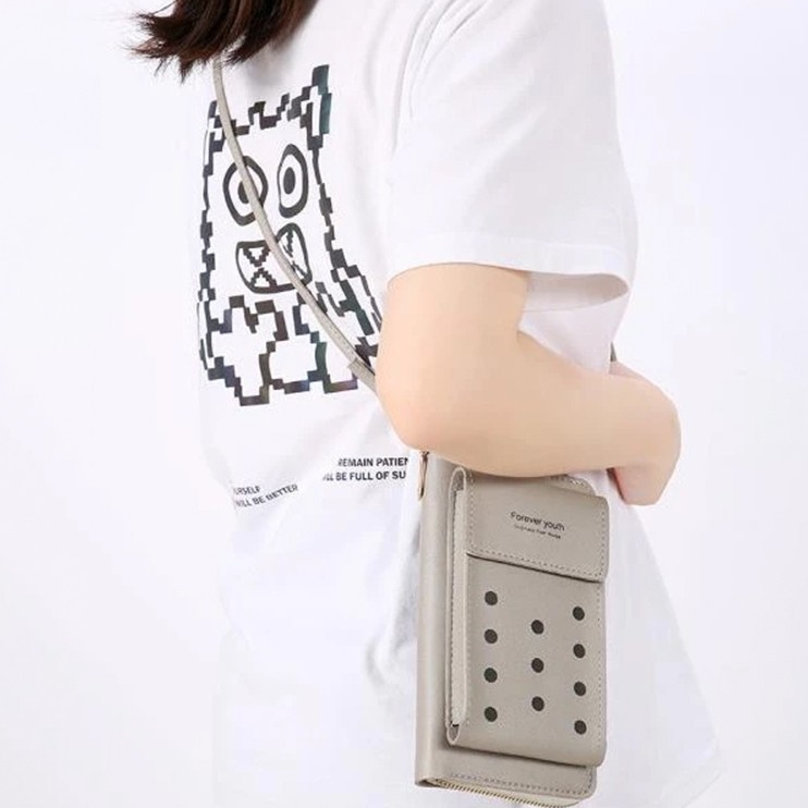 KOOKY - Dompet HP Panjang FREE TALI Motif Bulat Bulat Tas Dompet Wanita Selempang