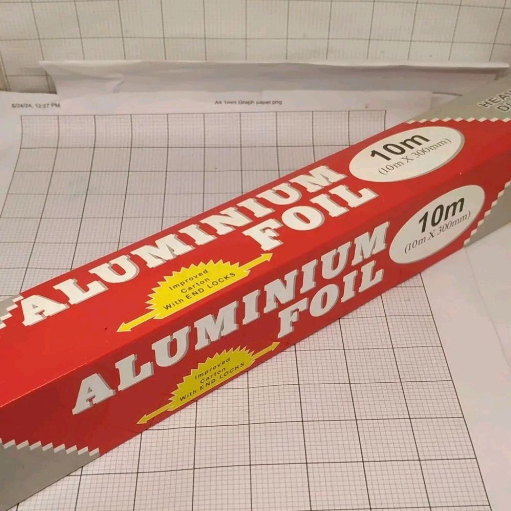 Kertas Panggang Aluminium Foil 10m x 300mm Food Grade / Aluminium Foil 10 meter / Baking Alu Foil