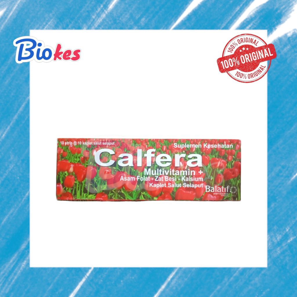 CALFERA TABLET PERBOX suplemem multivitamin dengan kalsium, zat besi dan asam folat
