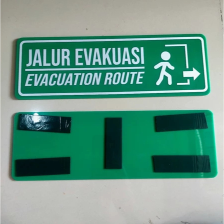 JALUR EVAKUASI, JALUR EVAKUASI TANGGA, PETUNJUK JALUR EVAKUASI AKRILIK, MODEL TERBARU UNIK