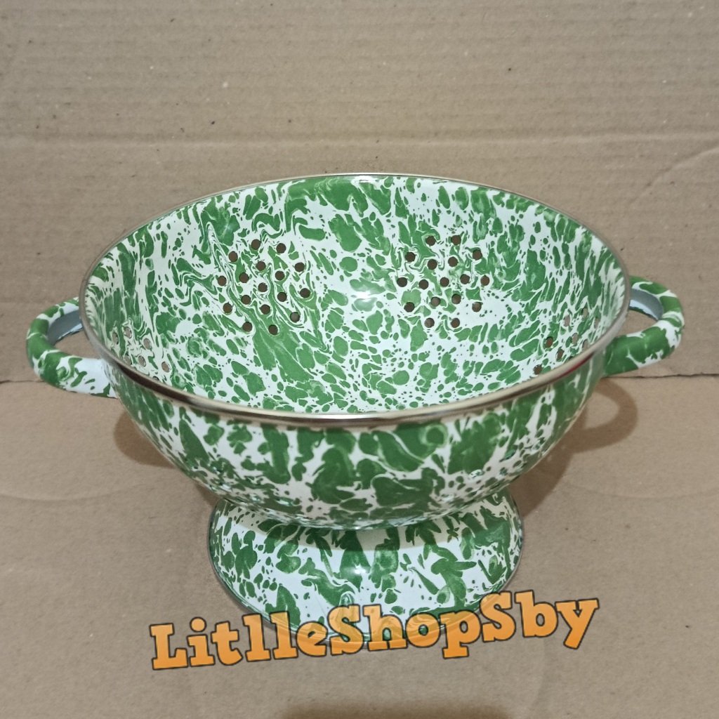 Sangku Bakul Enamel Tempat Nasi 22cm Hijau Blirik Loreng