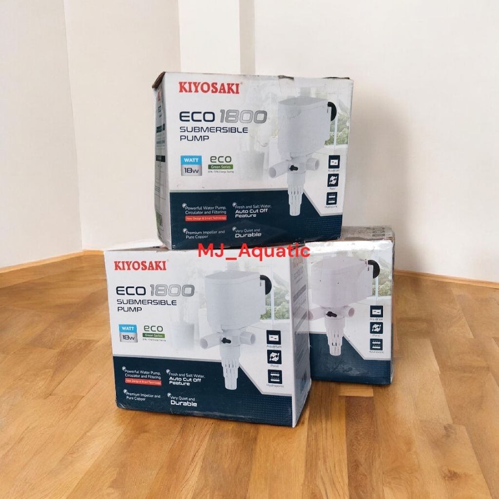 Pompa Aquarium Kiyosaki ECO 1600 – 1800 Mesin Pompa Air Aquarium Kolam Ikan 1900 L/H Hemat Listrik